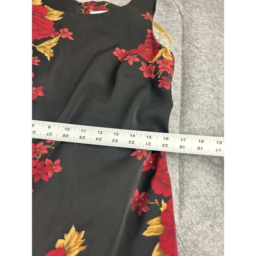 Vintage Studio I Women's 8 Black and Burgandy Floral Maxi Dress Lorelei Gilmore - Picture 3 of 9